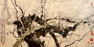 Plum Blossoms, 梅花季節,16082C,27"x54" 69x137cm