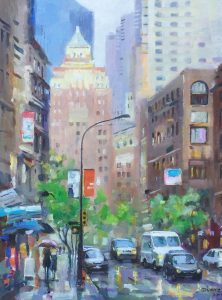 Vancouver Downtown溫哥華市區16x20 inOil油畫