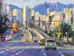 Going to Downtown往市中心16x20 inOil油畫