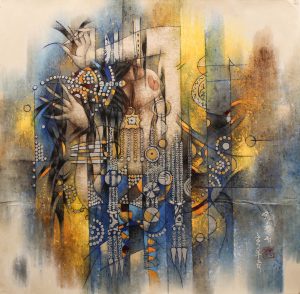 Moonlight月光34x33 inGouache on Paper紙本水粉