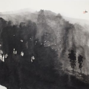 Dawn晨光17x17 inWater Ink 水墨