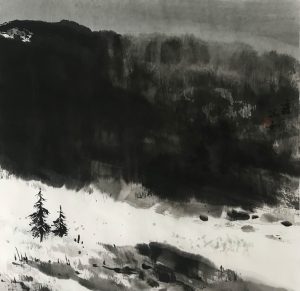 The Beauty of Snow雪韻17x17 inWater Ink 水墨