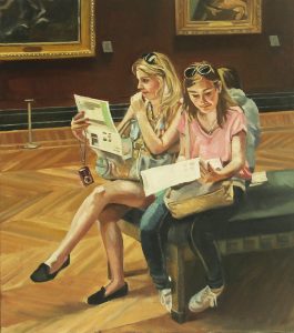 A Scene at Louvre Museum盧浮宮掠影12x16 inOil on Canvas布面油畫