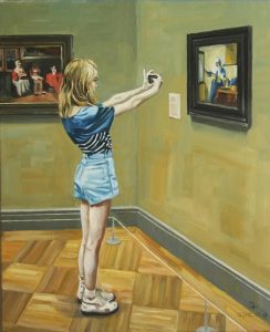 Art Loving Girl愛好美術的女孩22x18 inOil on Canvas布面油畫