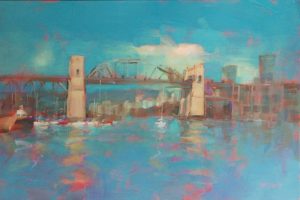 Day at Burrard Bridge布勒橋的一天24x36 inAcrylic壓克力
