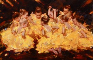 Little Ballerinas 小芭蕾舞演員24x36 in / Oil on Canvas 布面油畫7,350