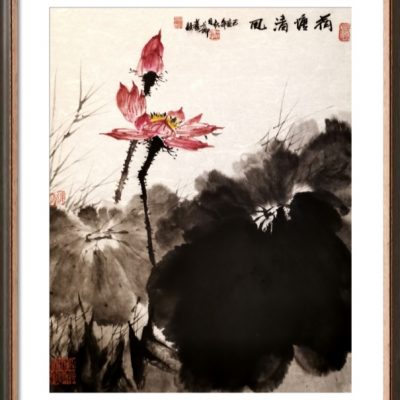 Kana GUO(郭卡娜）_Water Lily(水墨荷花)_Water Ink(國畫宣紙)_20x25inch_$650