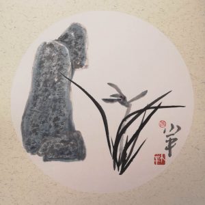 Orchid四雅之蘭花D: 13 inChinese Ink and Color水墨設色