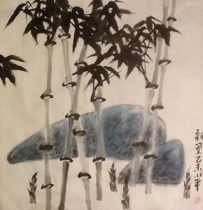 New Bamboo新篁28x28 inChinese Ink and Color水墨設色