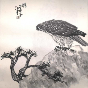 Overlook眺28x28 inChinese Ink and Color水墨設色
